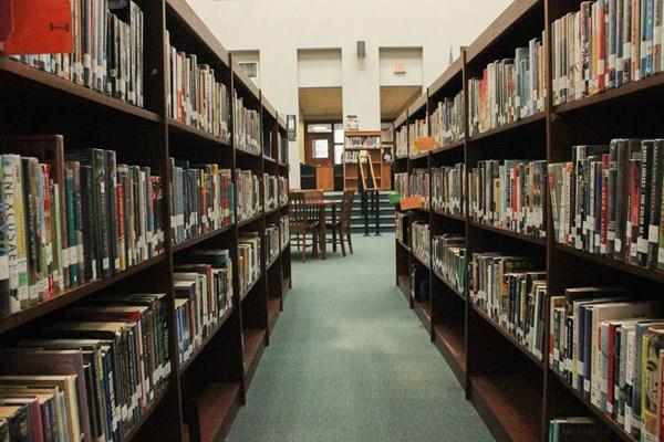 photo of library from in the stacks perspective